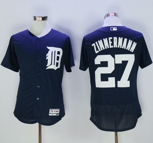 Tigers #27 Jordan Zimmermann Navy Blue Flexbase Authentic Collection Stitched MLB Jersey